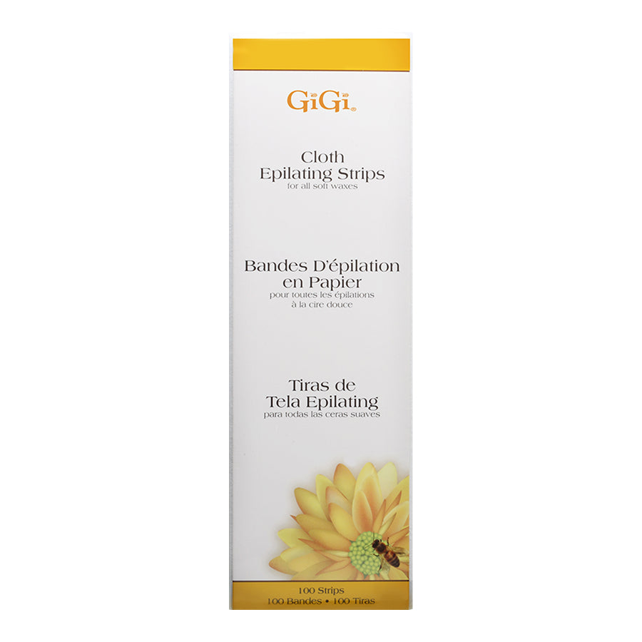 GIGI cloth epilating strips packaging on a white background