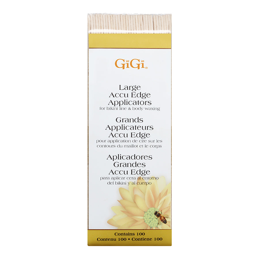 Box of GiGi large accu edge applicators with a white background