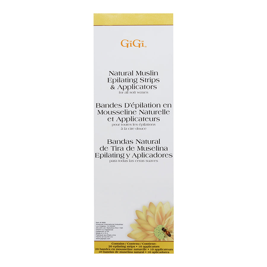 GiGi epilating strips packaging with a white background