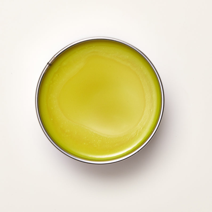 Green wax on a white background