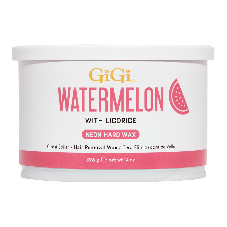 GiGi watermelon with licorice neon hard wax container on a white background