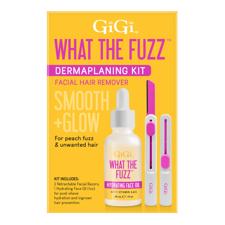 GiGi What The Fuzz dermaplaning kit packaging 
