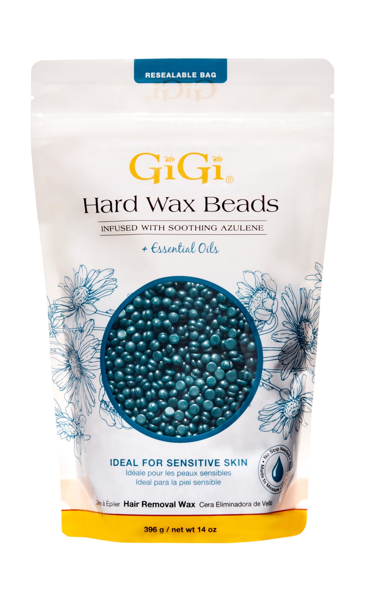 GiGi hard wax beads packaging on a white background