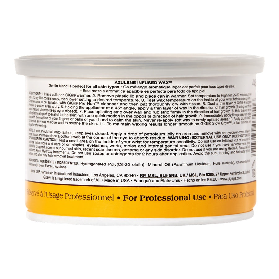 Azulene Wax Can from the back