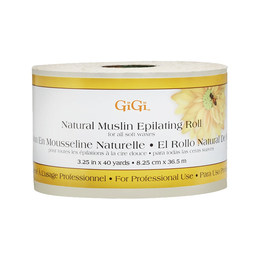 Natural Muslin Epilating Roll on its packaging on a white background