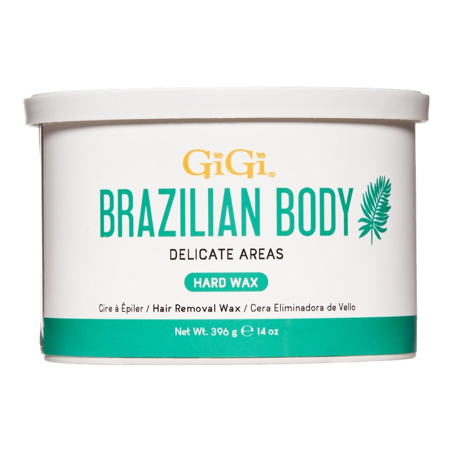 GiGi Brazilian Body hard wax container on a white background