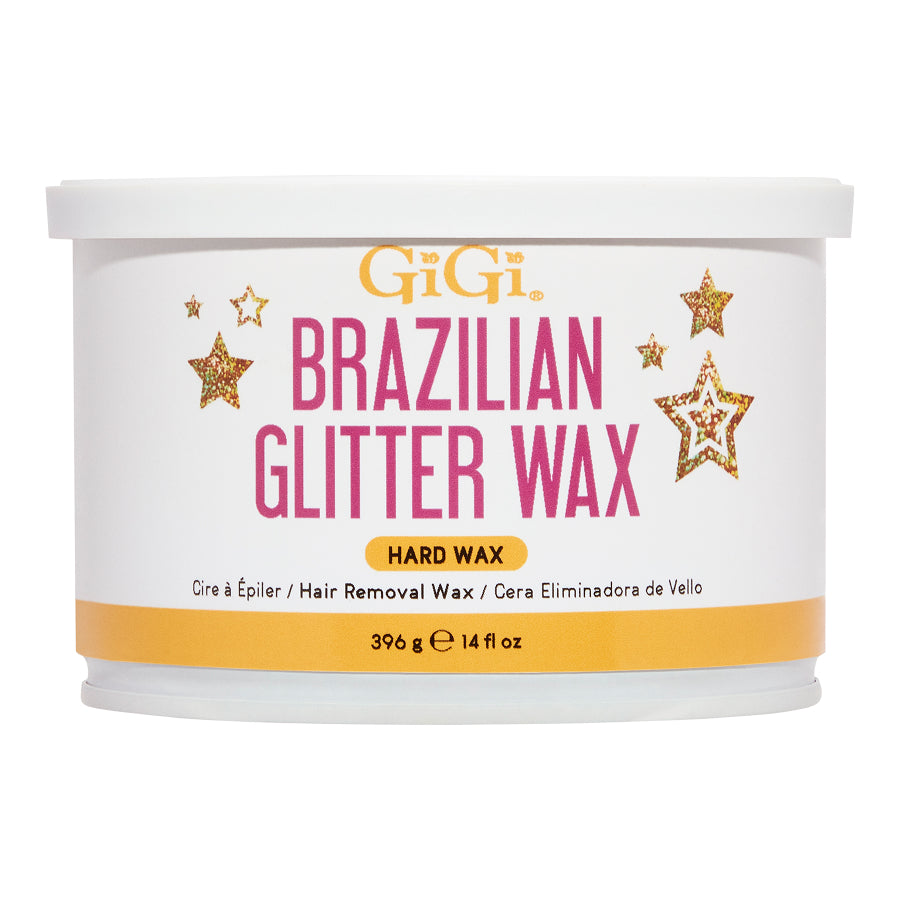 GIGI Brazilian Glitter Wax container on a white background