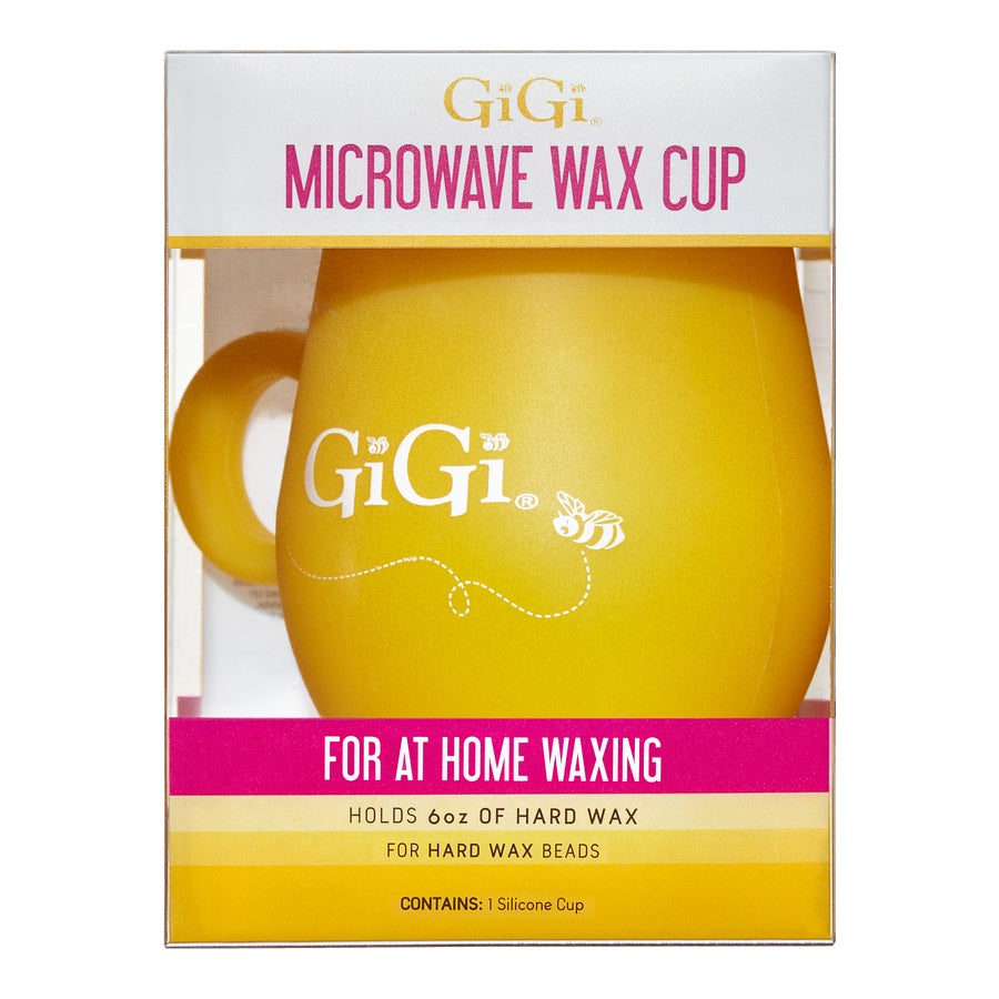 Yellow wax cup in packaging on a white background