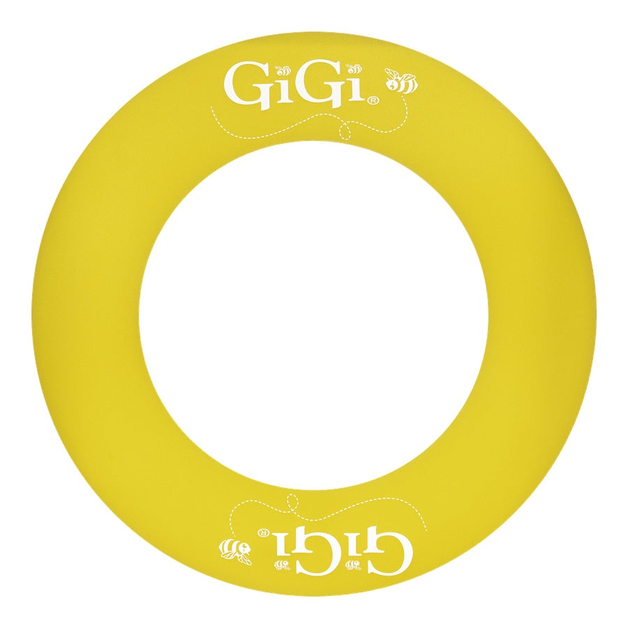 Yellow GiGi collar on a white background