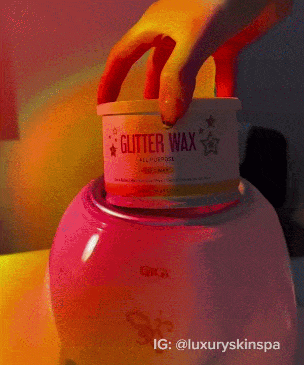 Brow waxing ft glitter wax gif