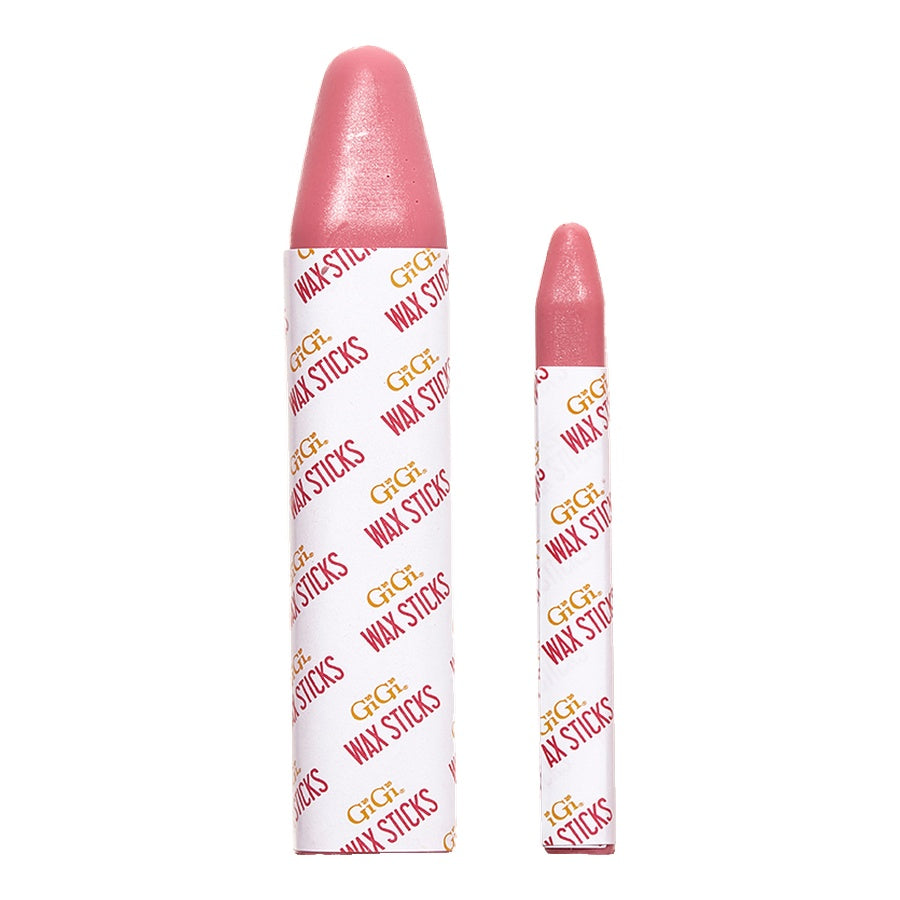 Pink wax stick with packaging labeled 'Gigi Wax Sticks' on a white background