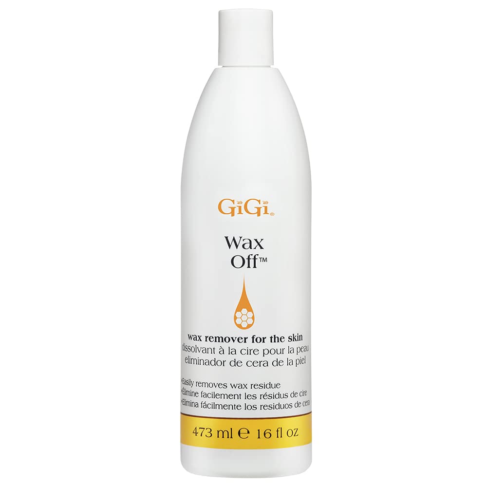 GiGi Wax Off wax remover bottle on a white background