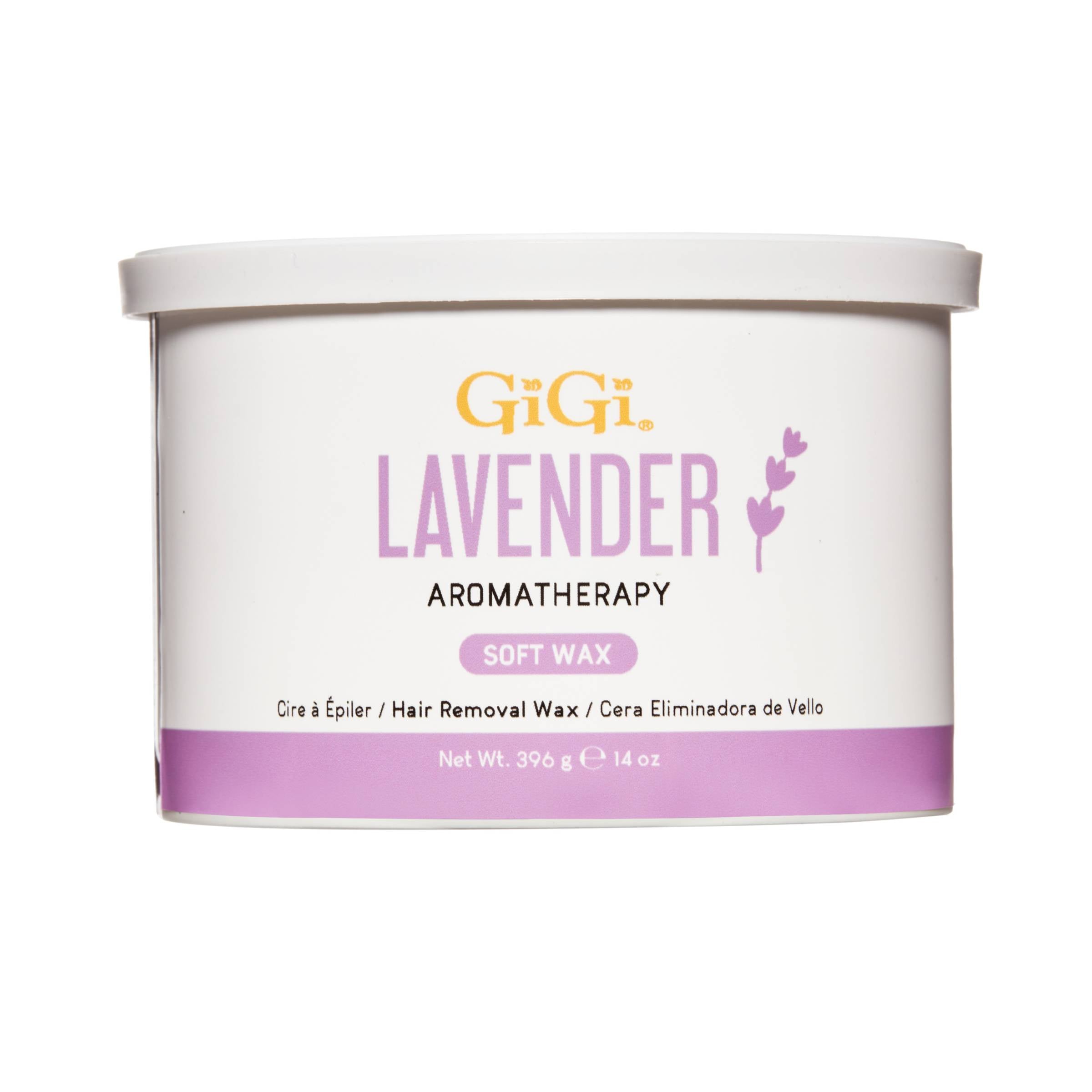 lavander wax container on a white background