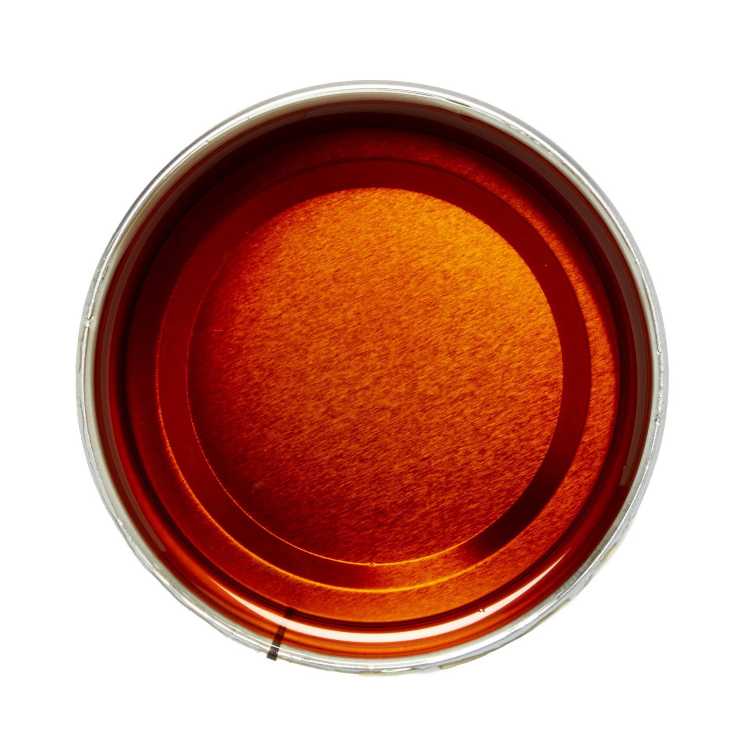 Metallic orange object on a white background
