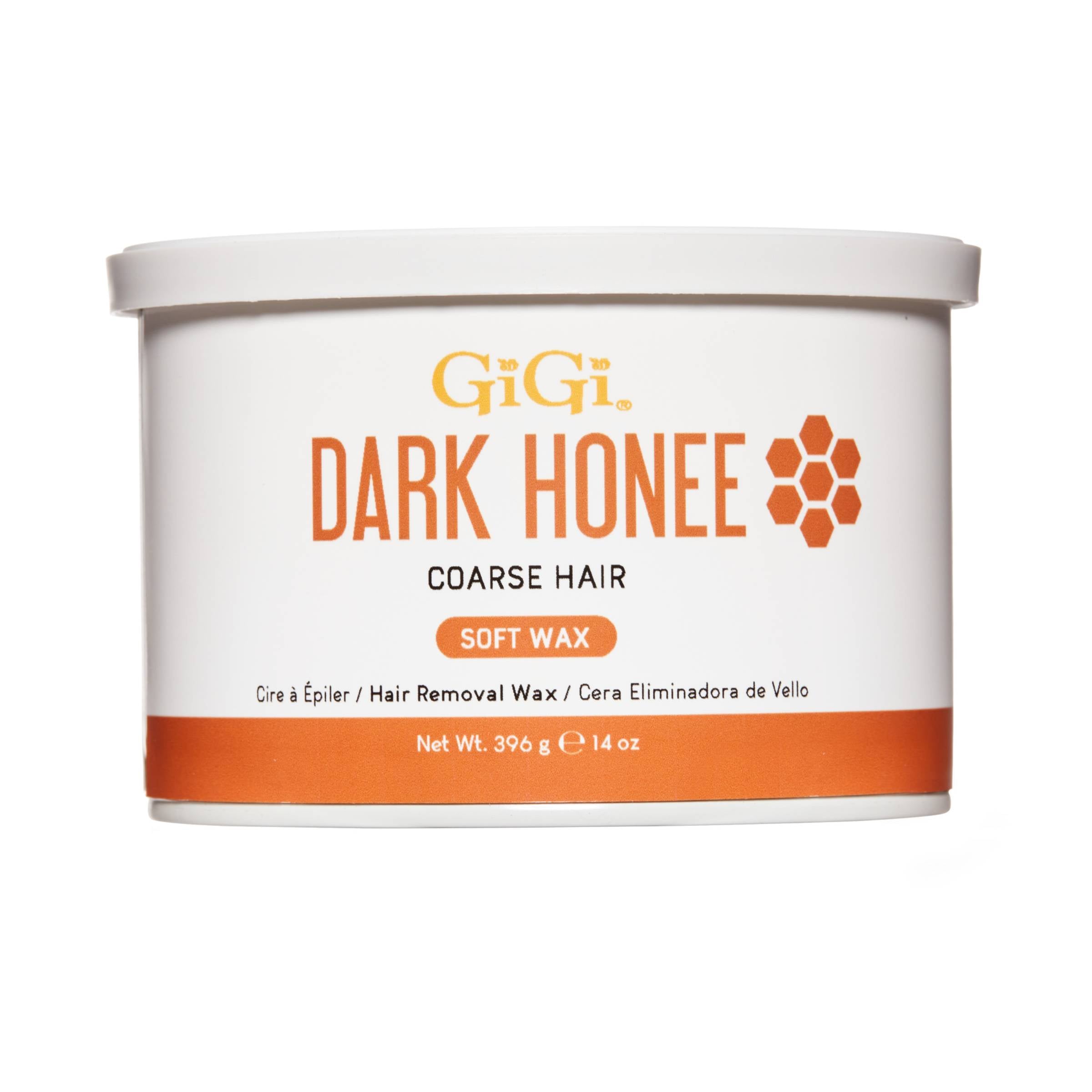 GIGI Dark Honee soft wax container on a white background
