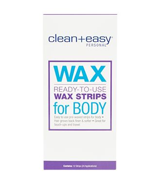 Clean + Easy Ready-To-Use Wax Strips for Body 12 Ct. Smarter +