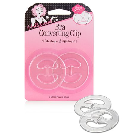 HFS Bra Converting Clips, Clear, 2 Count (Pack of 2), Clear, 2