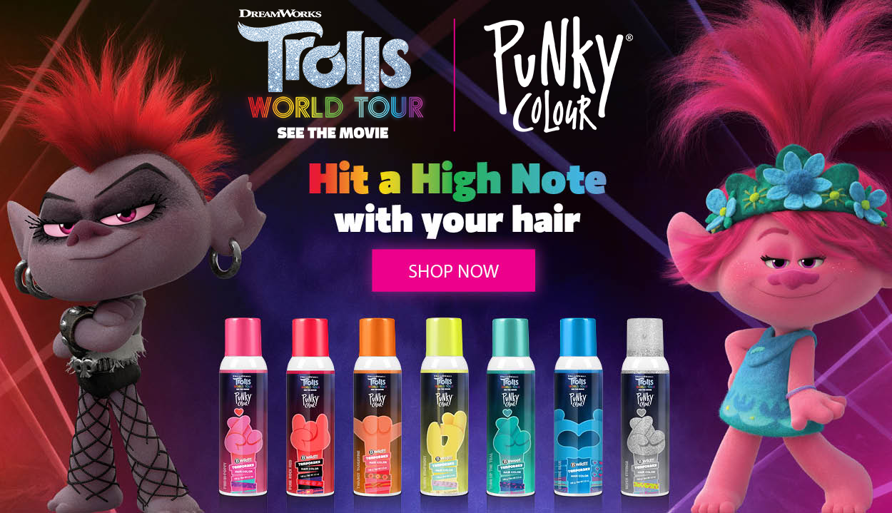 Trolls with colored store hair